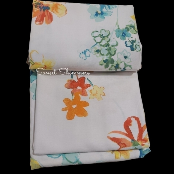 Dkny Watercolor Summer Wild Flower Clinton Floral Fabric Shower Curtain New - Picture 8 of 8